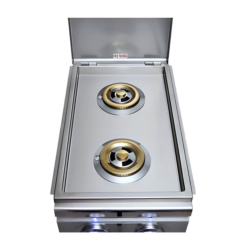 RCS Cutlass Pro Built In Stainless Steel Double Side Burner With LED Lights - RDB1EL