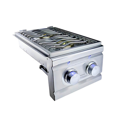 RCS Cutlass Pro Built In Stainless Steel Double Side Burner With LED Lights - RDB1EL