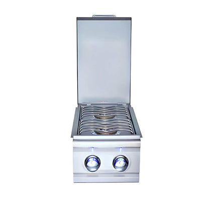 RCS Cutlass Pro Built In Stainless Steel Double Side Burner With LED Lights - RDB1EL