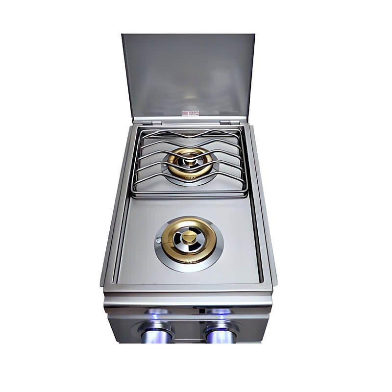 RCS Cutlass Pro Built In Stainless Steel Double Side Burner With LED Lights - RDB1EL