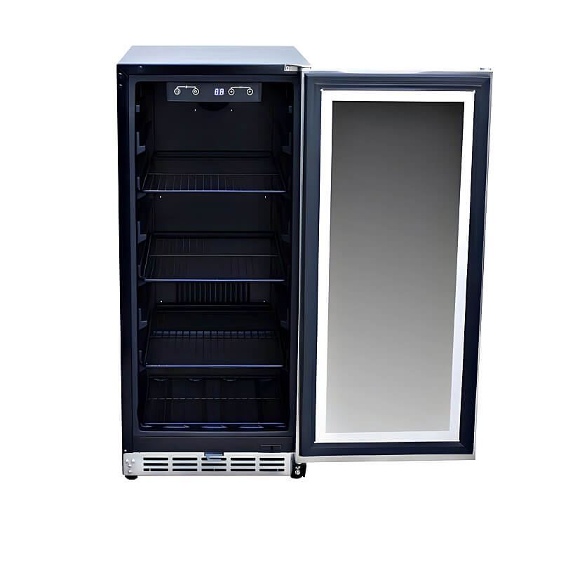 RCS 15-Inch 3.2 Cu. Ft. Outdoor Rated Stainless Steel Refrigerator With Glass Window - REFR5