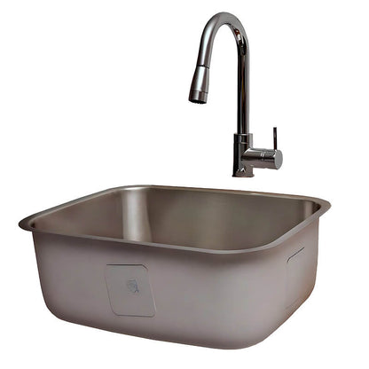 RCS 23 X 18 18-Gauge Single Bowl Stainless Steel Undermount Sink With Hot/Cold Faucet - RSNK2