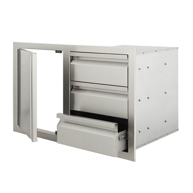 RCS Valiant 33 Inch Stainless Steel Triple Drawer & Door Combo - VDC2SC