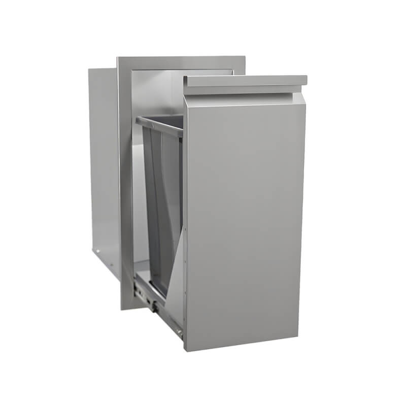 RCS Valiant 14 Inch Stainless Steel Narrow Trash Drawer - VTD4