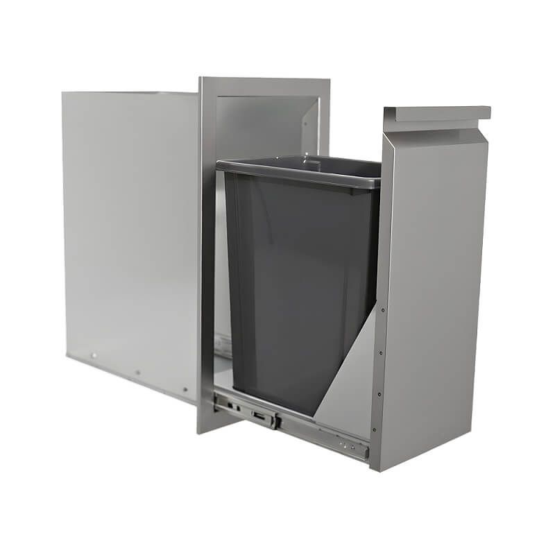RCS Valiant 14 Inch Stainless Steel Narrow Trash Drawer - VTD4