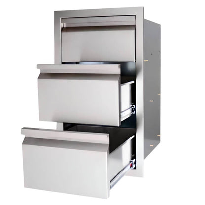 RCS Valiant 17 Inch Stainless Steel Double Drawer & Paper Towel Holder - VTHC1