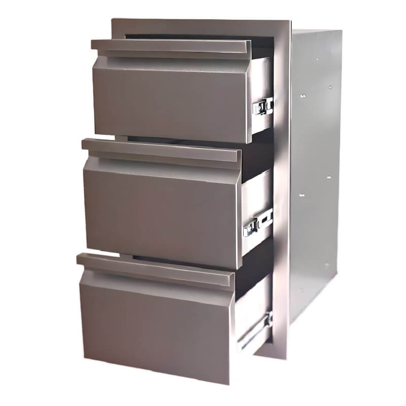 RCS Valiant 17 Inch Stainless Steel Triple Access Drawer - VTD3