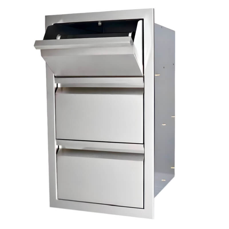 RCS Valiant 17 Inch Stainless Steel Double Drawer & Paper Towel Holder - VTHC1