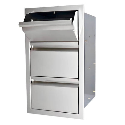 RCS Valiant 17 Inch Stainless Steel Double Drawer & Paper Towel Holder - VTHC1