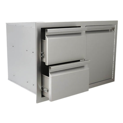 RCS Valiant 30 Inch Stainless Steel Double Drawer & Propane Drawer Combo - VDCL1