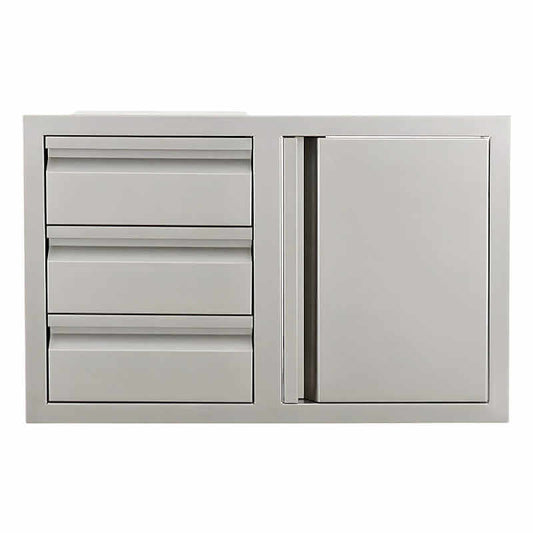 RCS Valiant 33 Inch Stainless Steel Triple Drawer & Door Combo - VDC2SC