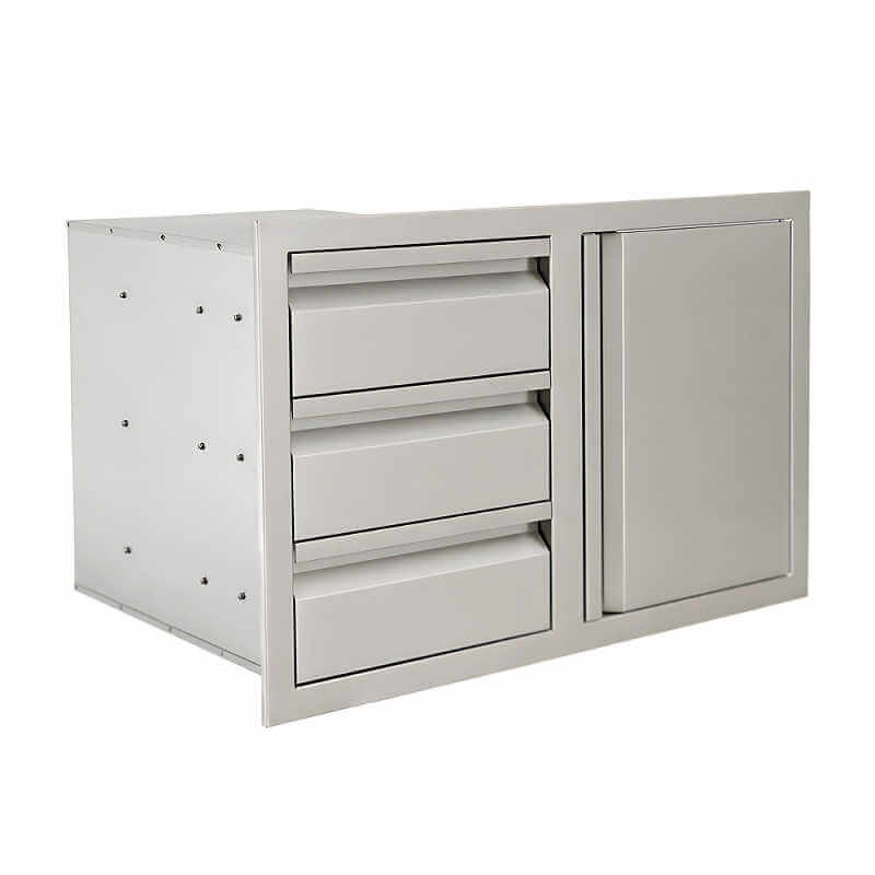 RCS Valiant 33 Inch Stainless Steel Triple Drawer & Door Combo - VDC2SC