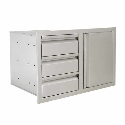 RCS Valiant 33 Inch Stainless Steel Triple Drawer & Door Combo - VDC2SC