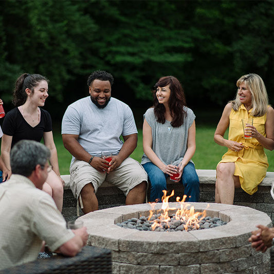 Round Drop-In Fire Pit Burner Kit Push Button Ignition by HPC Fire