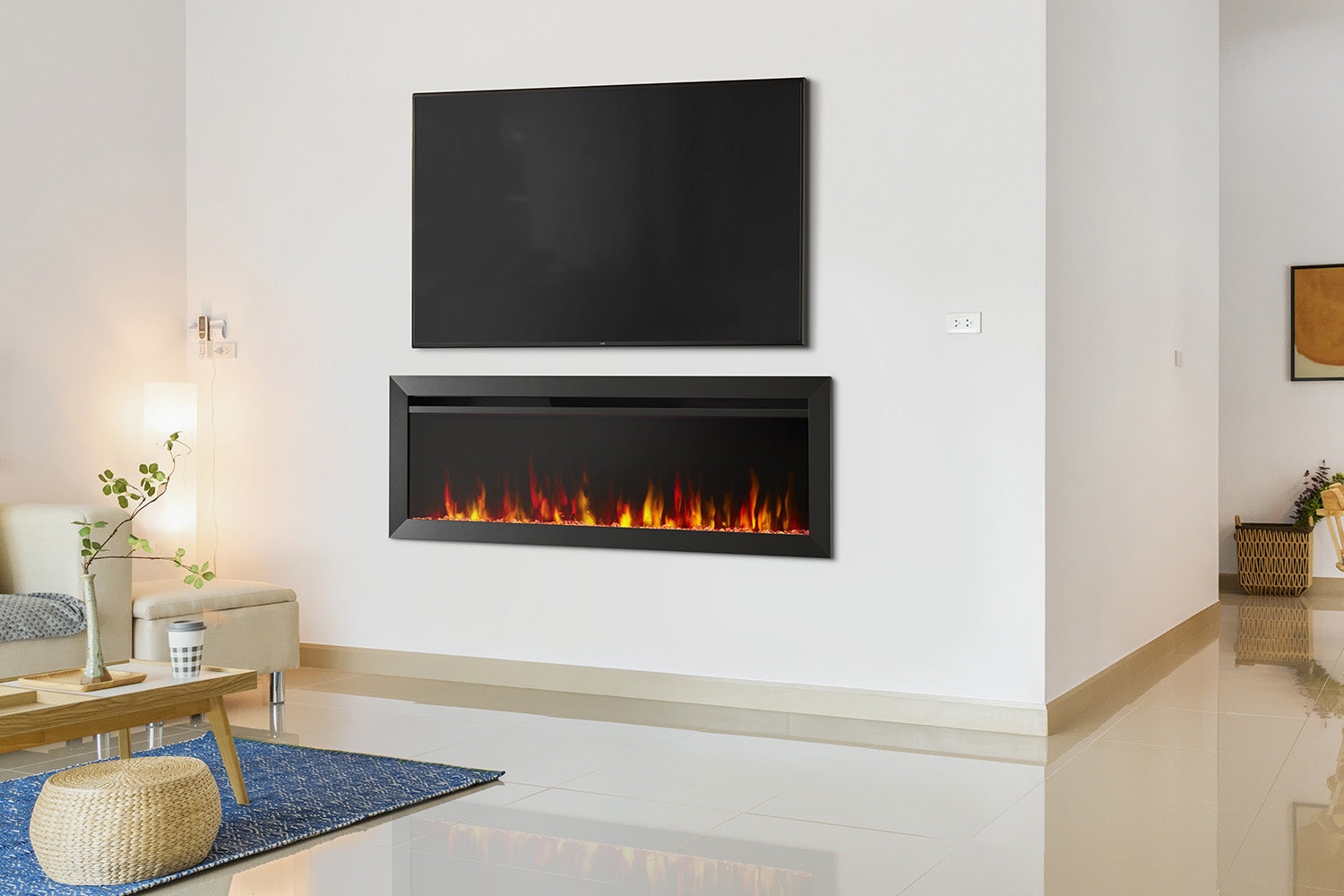 SimpliFire Allusion Slim 40'' Wall Mount / Recessed Electric Fireplace