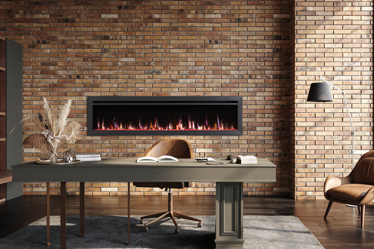 SimpliFire Allusion Slim 72'' Wall Mount / Recessed Electric Fireplace