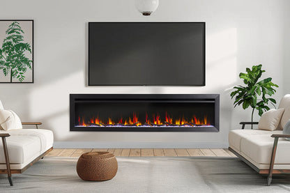 SimpliFire Allusion Slim 72'' Wall Mount / Recessed Electric Fireplace