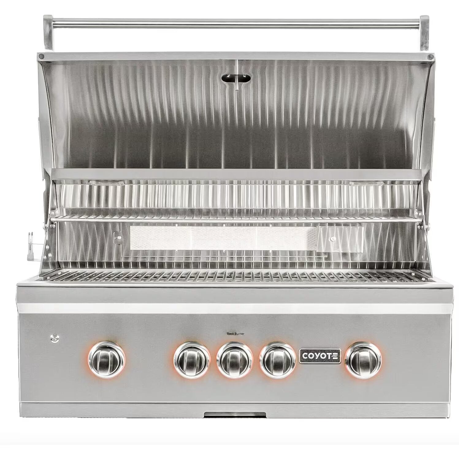 Coyote S-Series 36-Inch Built-In Gas Grill - Hood Open
