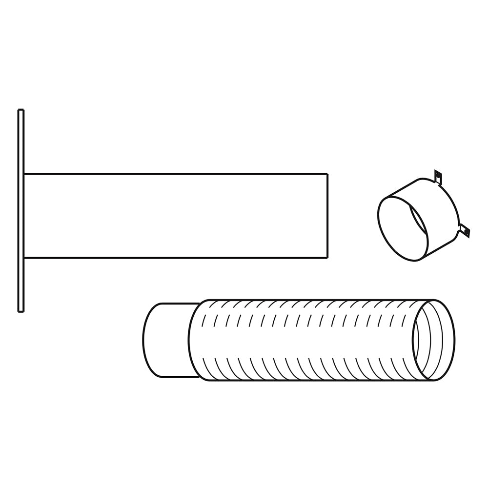 Superior Outside Air Kit with Collar, Hood & 3-Foot Flex Pipe for Floor Venting - AK4F
