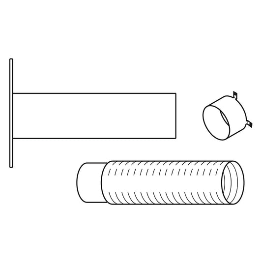 Superior Outside Air Kit with Collar, Hood & 3-Foot Flex Pipe for Floor Venting - AK4F