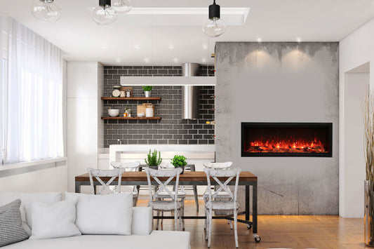 Amantii Symmetry 50'' Extra Tall & Deep Recessed Linear Indoor/Outdoor Electric Fireplace