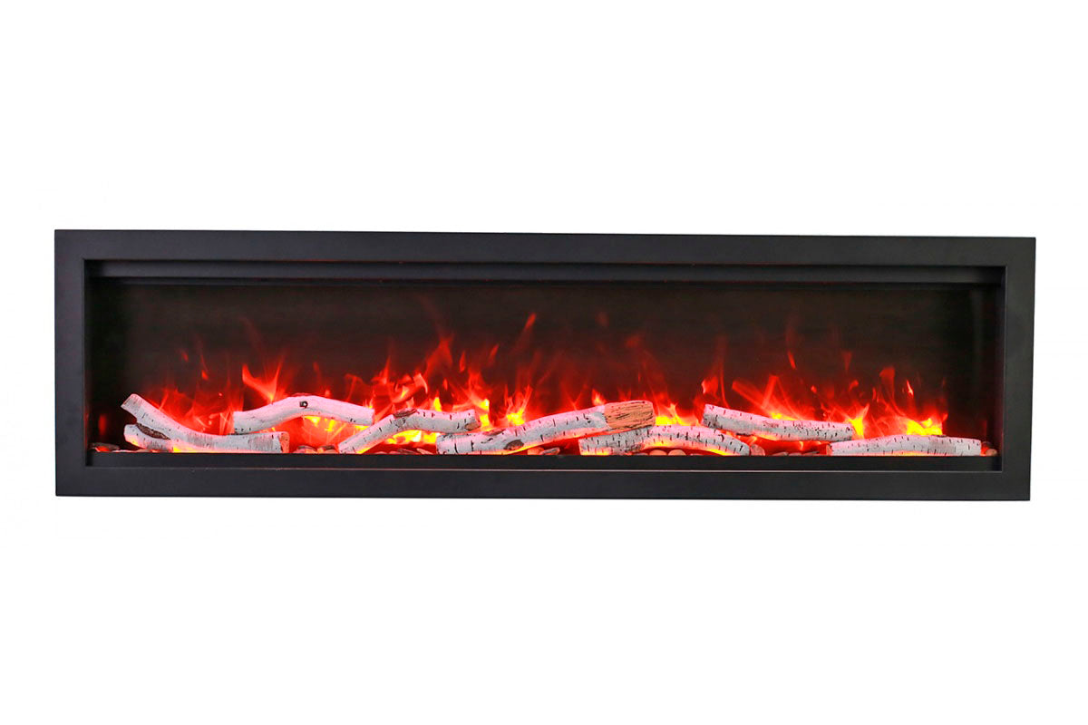 Amantii Symmetry Bespoke 50'' Wall Mount / Recessed Linear Indoor/Outdoor Electric Fireplace