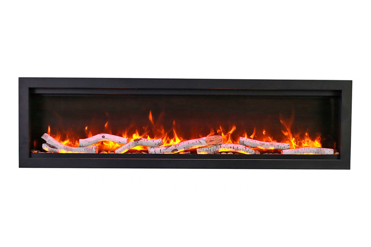 Amantii Symmetry Bespoke 34'' Wall Mount / Recessed Linear Indoor/Outdoor Electric Fireplace