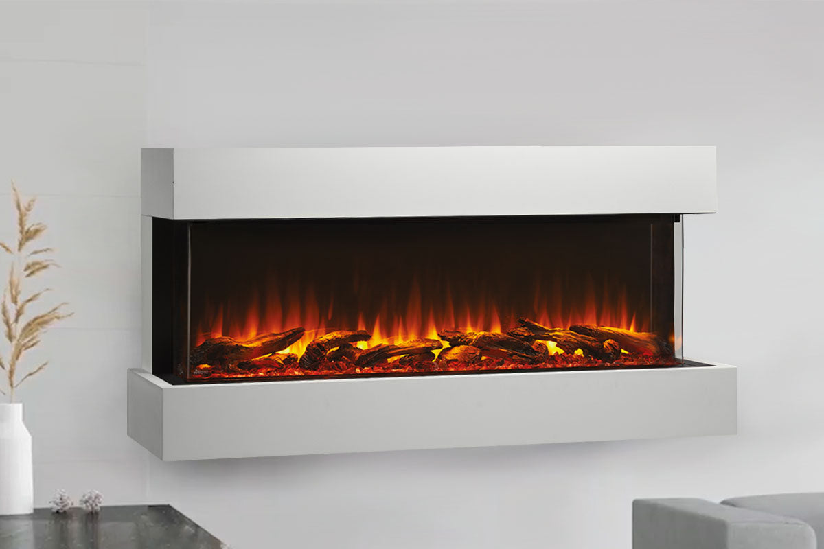 SimpliFire Scion Trinity 62" Electric Fireplace Wall Mount Mantel Package