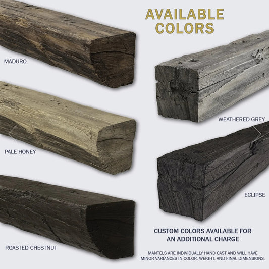 Cabin Pane Non-Combustible Concrete Fireplace Mantel Shelf