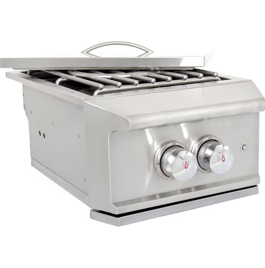 Blaze Professional LUX Built-In Gas High Performance Power Burner W/ Wok Ring & Stainless Steel Lid - BLZ-PROPB-LP/NG
