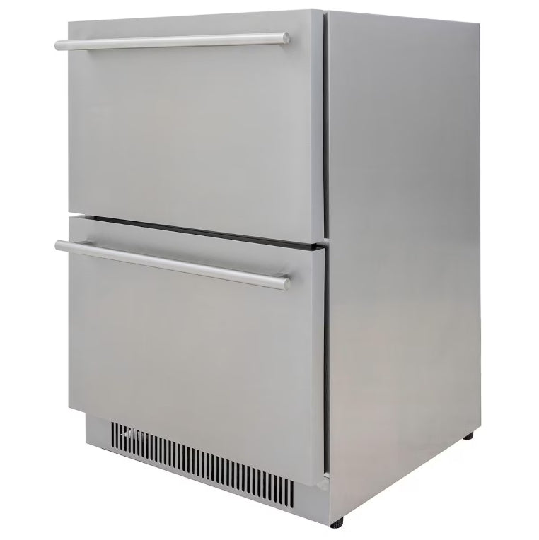 Blaze 23.5-Inch 5.1 Cu. Ft. Outdoor Rated Stainless Steel Double Drawer Refrigerator - BLZ-SSRF-DBDR5.1