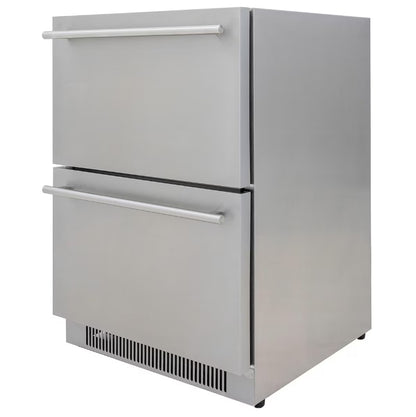 Blaze 23.5-Inch 5.1 Cu. Ft. Outdoor Rated Stainless Steel Double Drawer Refrigerator - BLZ-SSRF-DBDR5.1