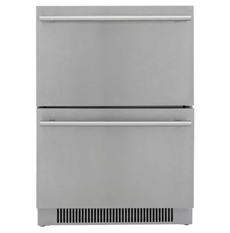 Blaze 23.5-Inch 5.1 Cu. Ft. Outdoor Rated Stainless Steel Double Drawer Refrigerator - BLZ-SSRF-DBDR5.1