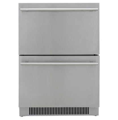 Blaze 23.5-Inch 5.1 Cu. Ft. Outdoor Rated Stainless Steel Double Drawer Refrigerator - BLZ-SSRF-DBDR5.1