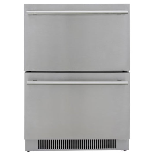 Blaze 23.5-Inch 5.1 Cu. Ft. Outdoor Rated Stainless Steel Double Drawer Refrigerator - BLZ-SSRF-DBDR5.1