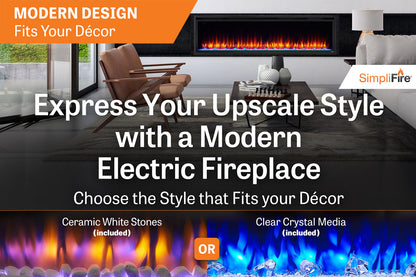 SimpliFire Allusion Platinum 72'' Wall Mount / Recessed  Electric Fireplace