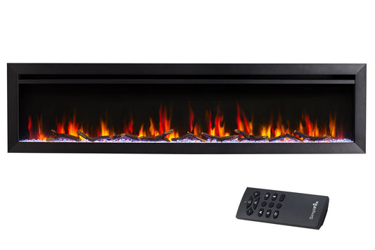 SimpliFire Allusion Slim 72'' Wall Mount / Recessed Electric Fireplace