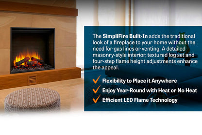 SimpliFire 30" Built-In Electric Firebox