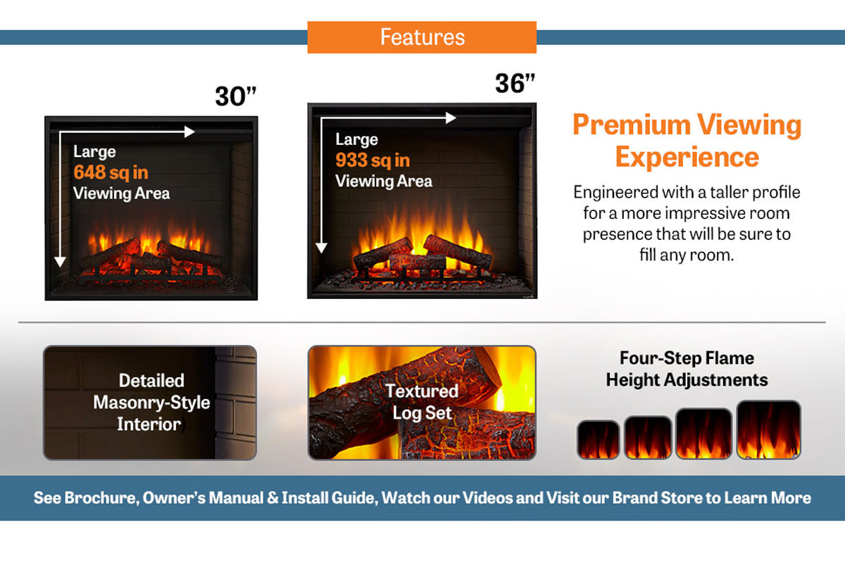 SimpliFire 36" Built-In Electric Firebox