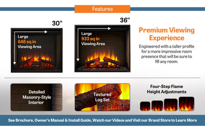 SimpliFire 36" Built-In Electric Firebox
