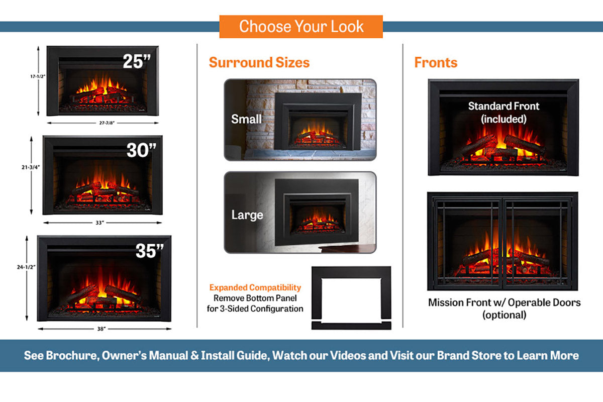 SimpliFire 30" Electric Fireplace Insert