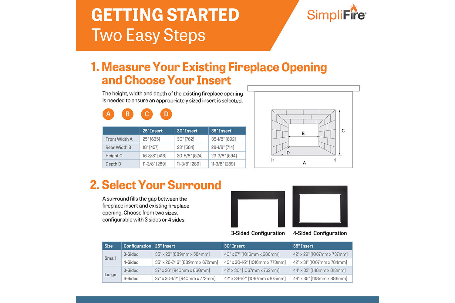 SimpliFire 25" Electric Fireplace Insert