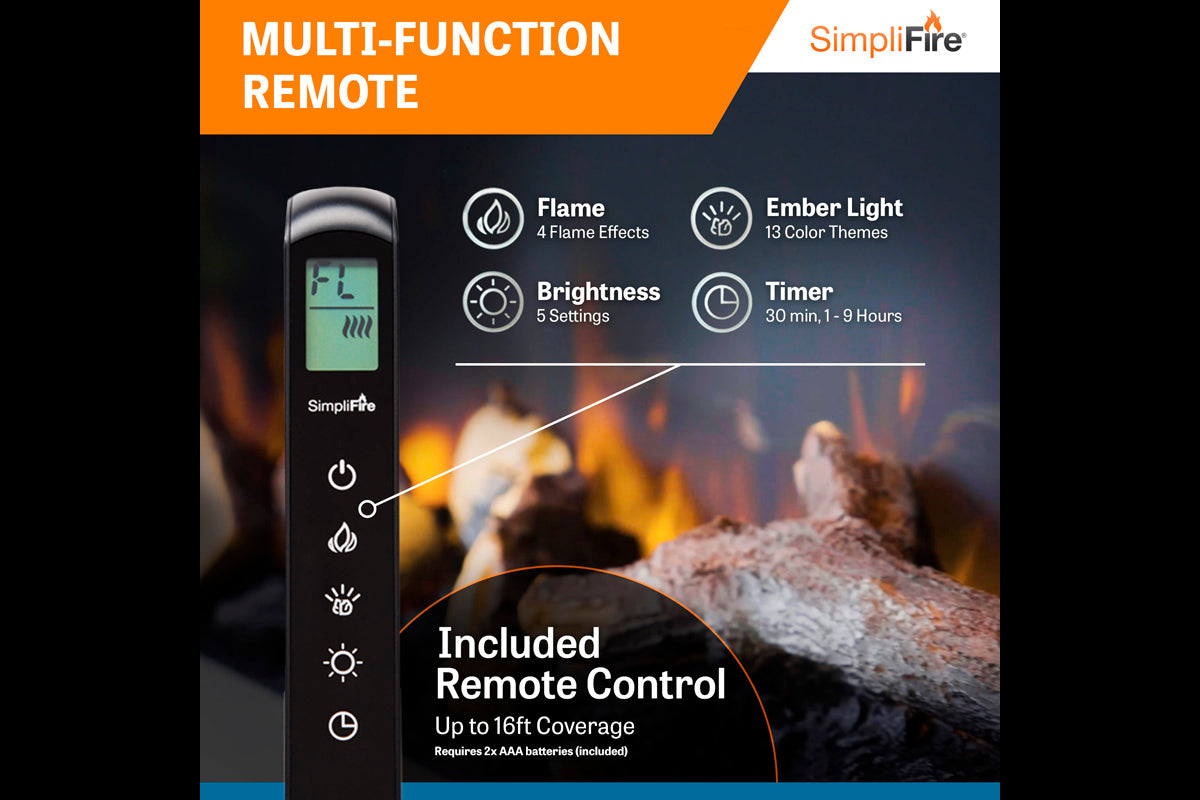 SimpliFire Forum 43'' Outdoor Recessed Built-in Electric Fireplace