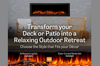 SimpliFire Forum 55'' Outdoor Recessed Built-in Electric Fireplace