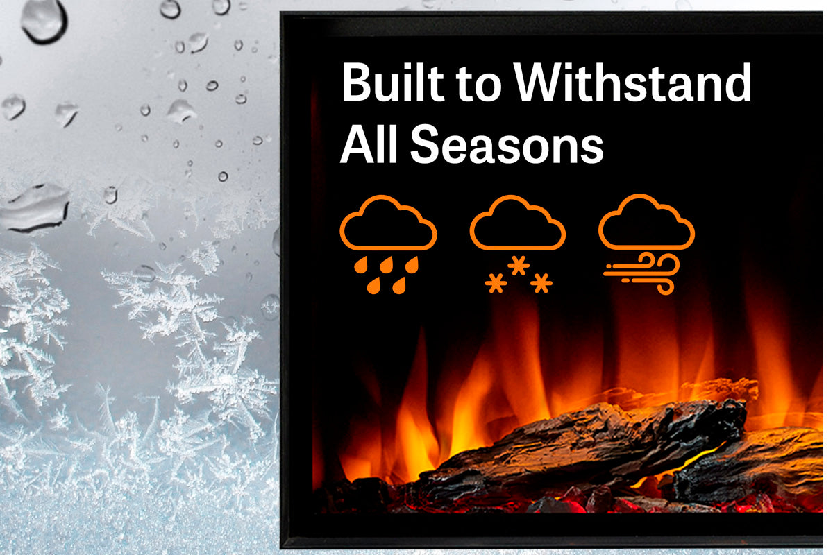 SimpliFire Forum 43'' Outdoor Recessed Built-in Electric Fireplace