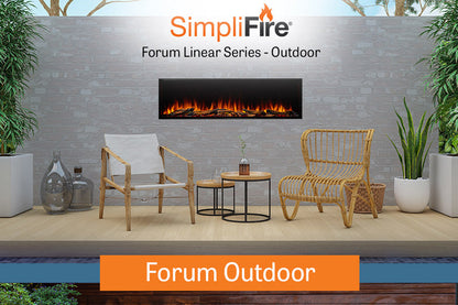 SimpliFire Forum 55'' Outdoor Recessed Built-in Electric Fireplace