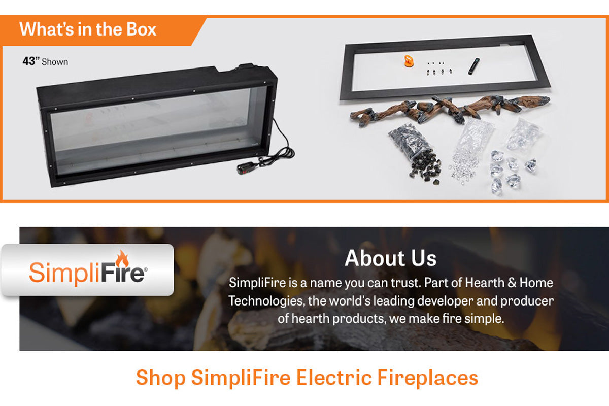 SimpliFire Forum 55'' Outdoor Recessed Built-in Electric Fireplace