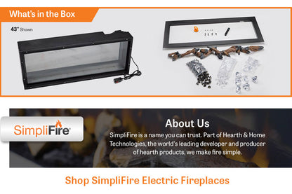 SimpliFire Forum 55'' Outdoor Recessed Built-in Electric Fireplace