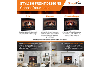 SimpliFire Inception 36'' Traditional Smart Electric Fireplace | Halston Front