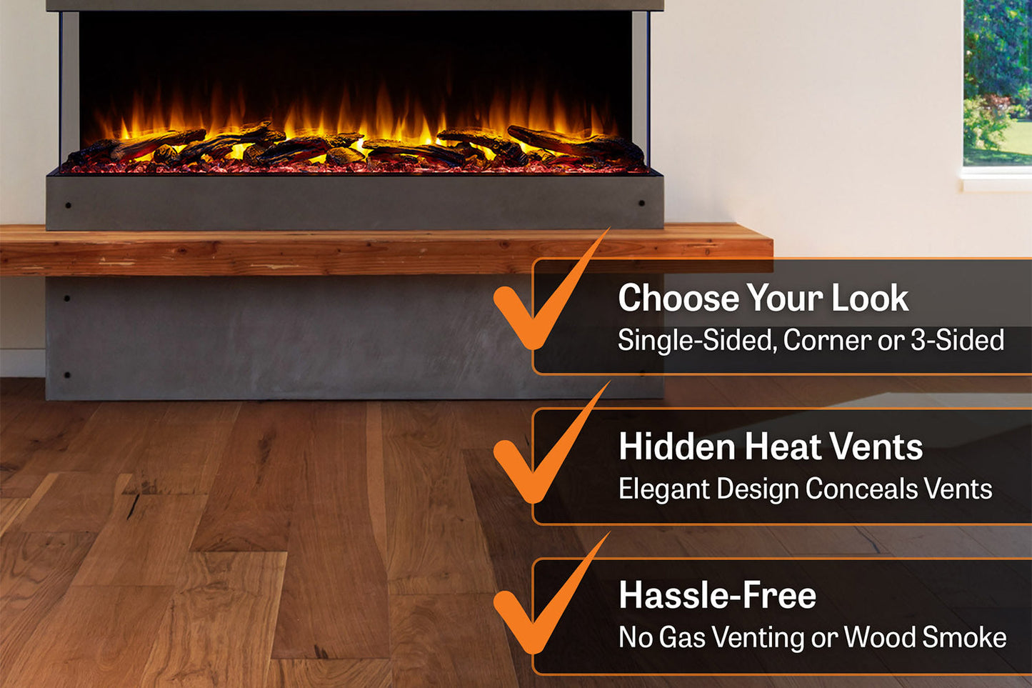 SimpliFire Scion Trinity 55" Multi-Side View Built In Electric Fireplace